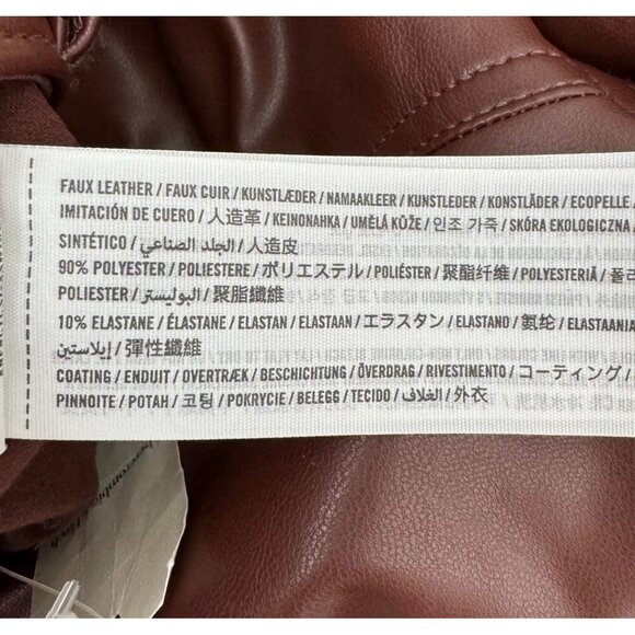 Abercrombie 90s Curve Love Straight Ultra High waist faux leather pants Maroon s - Picture 10 of 10